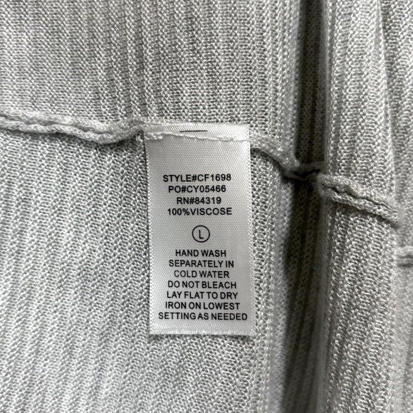 NWOT, Cyrus, Elegant Long Open-Front Cardigan, Large, Gray - Picture 7 of 8